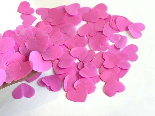 Конфетти тишью сердечки розовые (01) 20 г