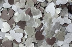 Конфеті тішью сердечки Mix сірий 1,5 см (720) 20 г
