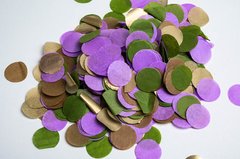 Конфетти тишью кружочки зелено-фиолетовый Mix (011) 20 г