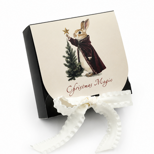 Новорічна коробка "Christmas magic" 15*15*5см (без стрічки),темно-зелена (5шт/уп)