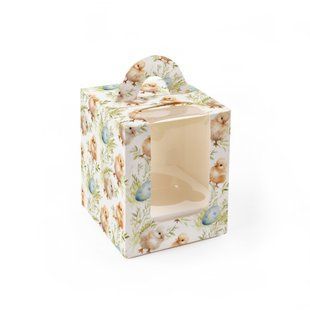 Коробка для паски ко Дню Пасхи 8,2*8,2*10 см, цыплята