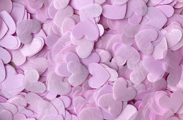 Конфеті тішью сердечки ніжно-рожеві 1,5 см (42) 20 г