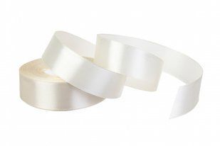 Лента атласная молочная  (8) 2,5 см