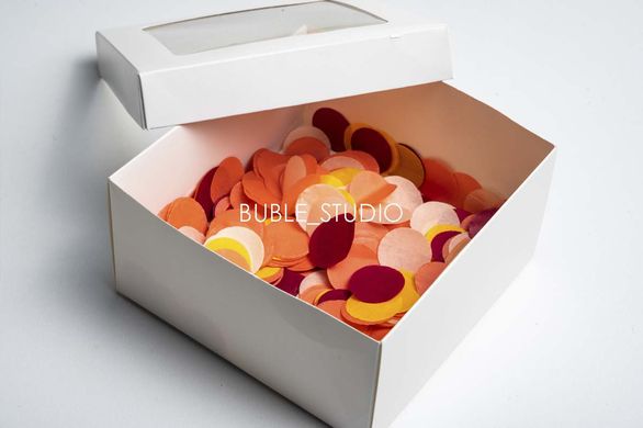 Конфеті тішью кружечки бордово-оранжевий Mix (068) 20 г