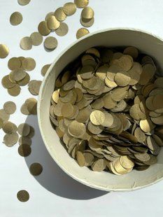 Конфеті тішью кружечки золоті 1,5 см (63) 20 г