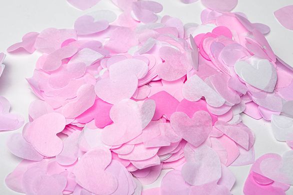 Конфеті тішью сердечки ніжно-рожевий Mix (1022) 20 г