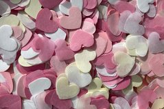 Конфетти тишью сердечки Mix розово-бежевый 1,5 см (719) 20 г