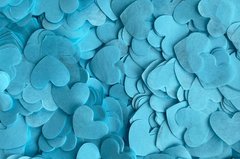 Конфеті тішью сердечки блакитні 1,5 см (08) 20 г