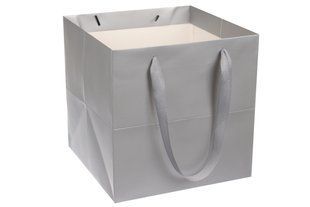 Пакет с широким дном 20*20*20см, серебро