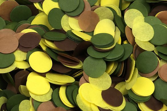 Конфетти тишью кружочки желто-зеленый Mix (521) 20 г