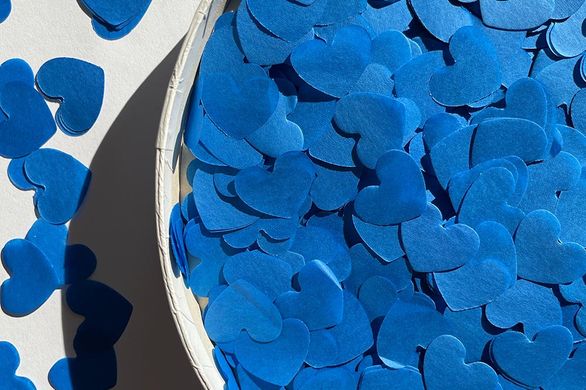 Конфеті тішью сердечки темно-сині 1,5 см (50) 20 г