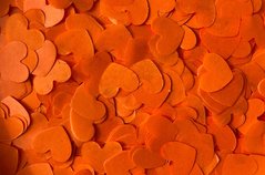 Конфетти тишью сердечки оранжевые 1,5 см (17) 20 г