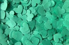 Конфетти тишью сердечки светло-зеленые 1,5 см (21) 20 г