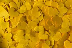 Конфетти тишью сердечки желто-оранжевые 1,5 см (16) 20 г