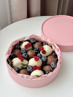 Коробка подарочная круглая "Ты мое серденька" 20*7см, пудра