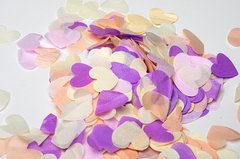 Конфетти тишью сердечки бежево-фиолетовый Mix (1013) 20 г