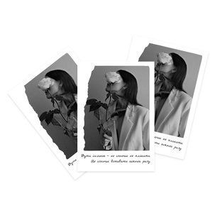 Открытка-полароид "Быть сильной" (12),16 шт/уп