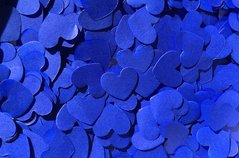 Конфеті тішью сердечки сині електрик 1,5 см (48) 20 г