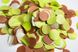 Конфеті тішью кружечки салатово-коричневий Mix (030) 20 г
