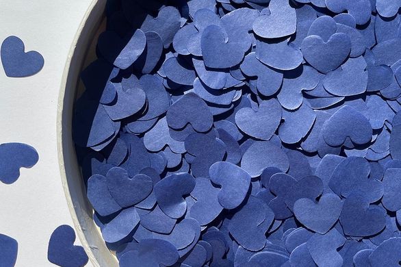 Конфеті тішью сердечки темно-голубі 1,5 см (173) 20 г