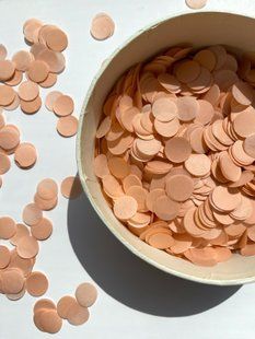 Конфеті тішью кружечки персикові 1,5 см (13) 20 г