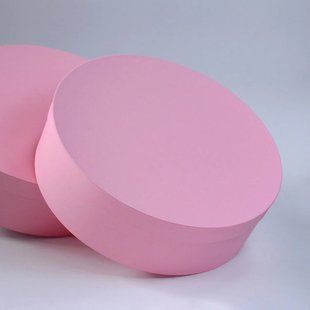 Коробка подарочная круглая 30*9см, розовая