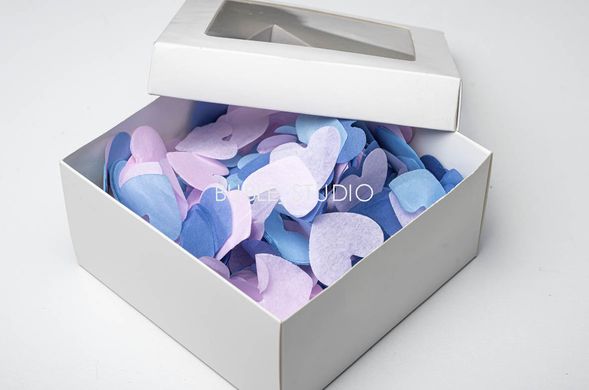 Конфетти тишью сердечки розово-голубой Mix (1025) 20 г