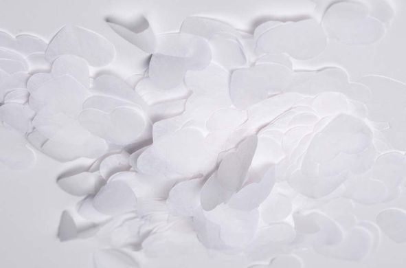 Конфетти тишью сердечки Белые 2,5 см (59) 20 г