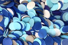 Конфеті тішью кружечки блакитний Mix (516) 20 г
