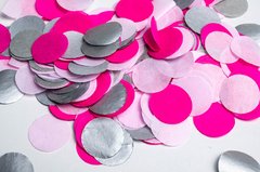 Конфетти тишью кружочки серебряно-розовый Mix (035) 20 г
