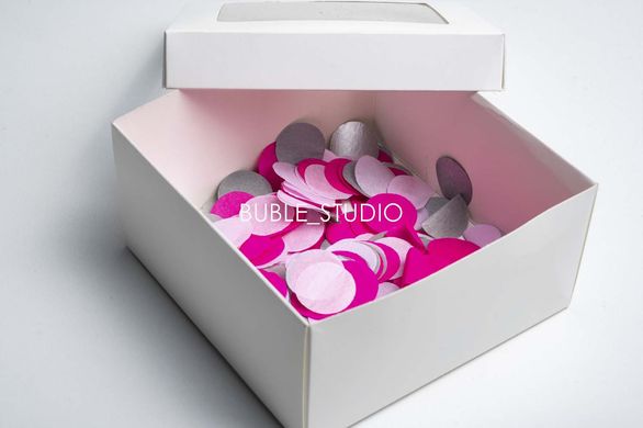 Конфеті тішью кружечки срібно-рожевий Mix (035) 20 г