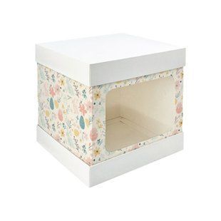 Коробка для паски ко Дню Пасхи 20*20*20 см, писанки та зайчики