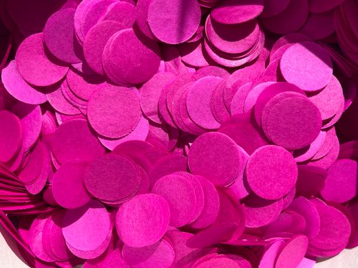 Конфетти тишью кружочки фиолетово-розовые 1,5 см (05) 20 г