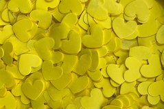 Конфетти тишью сердечки желтые 1,5 см (11) 20 г