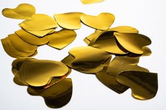 Конфеті метафан фольга сердечки світло-золоті 50 г
