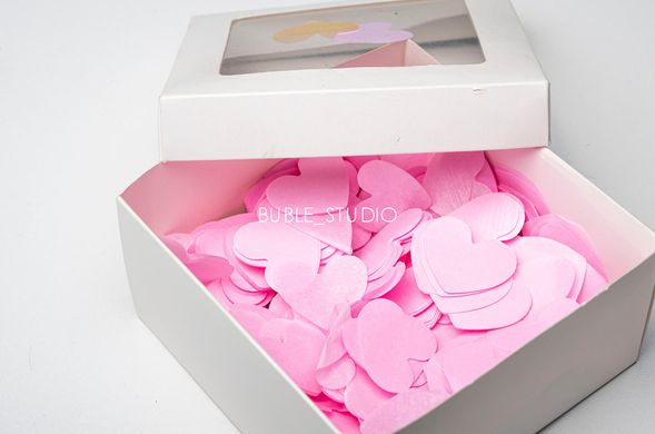 Конфеті тішью сердечки світло-рожеві (04) 1 кг