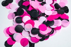 Конфетти тишью кружочки розово-черный Mix (004) 20 г