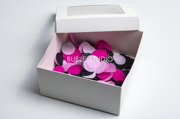 Конфетти тишью кружочки розово-черный Mix (004) 20 г