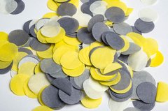Конфетти тишью кружочки желто-серый Mix (039) 20 г