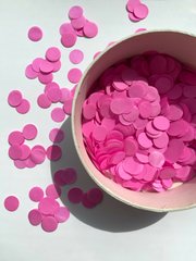 Конфетти тишью кружочки розовые более темные 1,5 см 20 г (01)