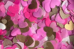 Конфеті тішью сердечки рожево-золотий Mix 1,5 см (707) 20 г
