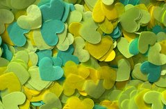 Конфетти тишью сердечки Mix зеленые 1,5 см (716) 20 г