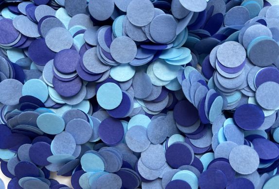 Конфеті тішью кружечки блакитно-срібний Mix (512) 20 г