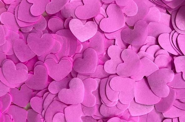 Конфетти тишью сердечки розовые насыщенные 1,5 см (01) 20 г