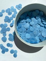 Конфеті тішью кружечки блакитні 1,5 см (55) 20 г