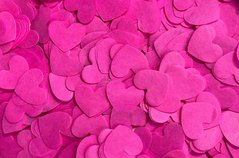 Конфетти тишью сердечки темно-розовые 1,5 см (03) 20 г