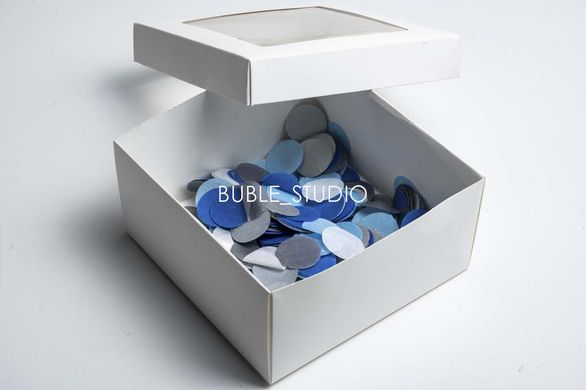 Конфеті тішью кружечки Mix срібно-голубий (046) 20 г