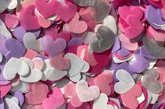Конфеті тішью сердечки Mix бузково-рожеві 1,5 см (711) 20 г