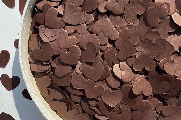 Конфеті тішью сердечки шоколадні 1,5 см (35) 20 г