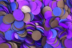 Конфетты тишью кружочки фиолетово-коричневый  Mix (530) 20 г